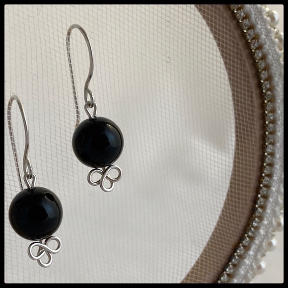 Hand Crafted Jewelry - Black Onyx & Sterling Silver Earrings